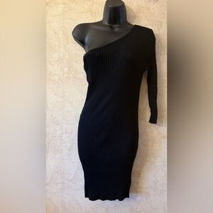 💕One Shoulder Sweater Ribbed Dress